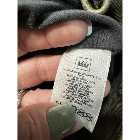 REI Jacket Women's small Soft Shell Fleece Lined Green Hooded Full Zip Coat - Picture 7 of 8